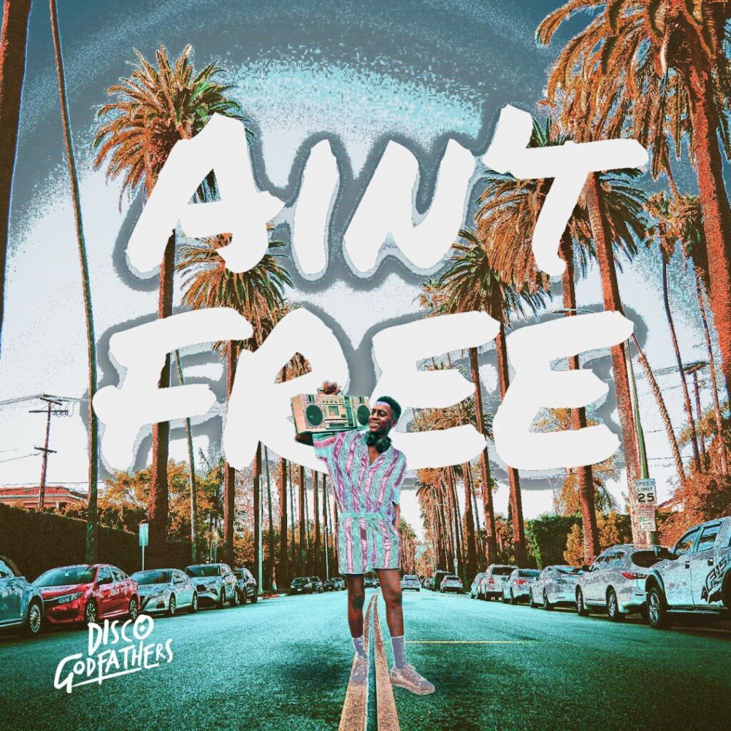 cover artwork of a black guy holding a speaker in the streets of los angeles